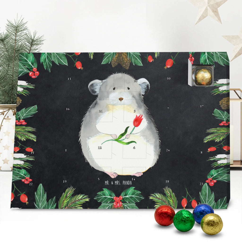 Chocolate advent calendar chinchilla flower gift ideas, gifts, small animals, good mood, cute, funny sayings, cute animal motives, hand drawn, special gifts, card, animal lover, grief, office life, heartache, being sad