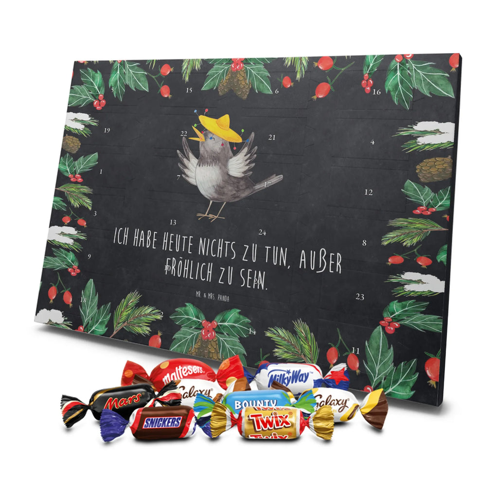 Chocolate advent calendar Crow sombrero gift ideas, gifts, small animals, good mood, cute, funny sayings, cute animal motives, hand drawn, special gifts, card, animal lover, Saying positive, Raven, Birds, Bird, Be happy, Magpie, Happiness Saying
