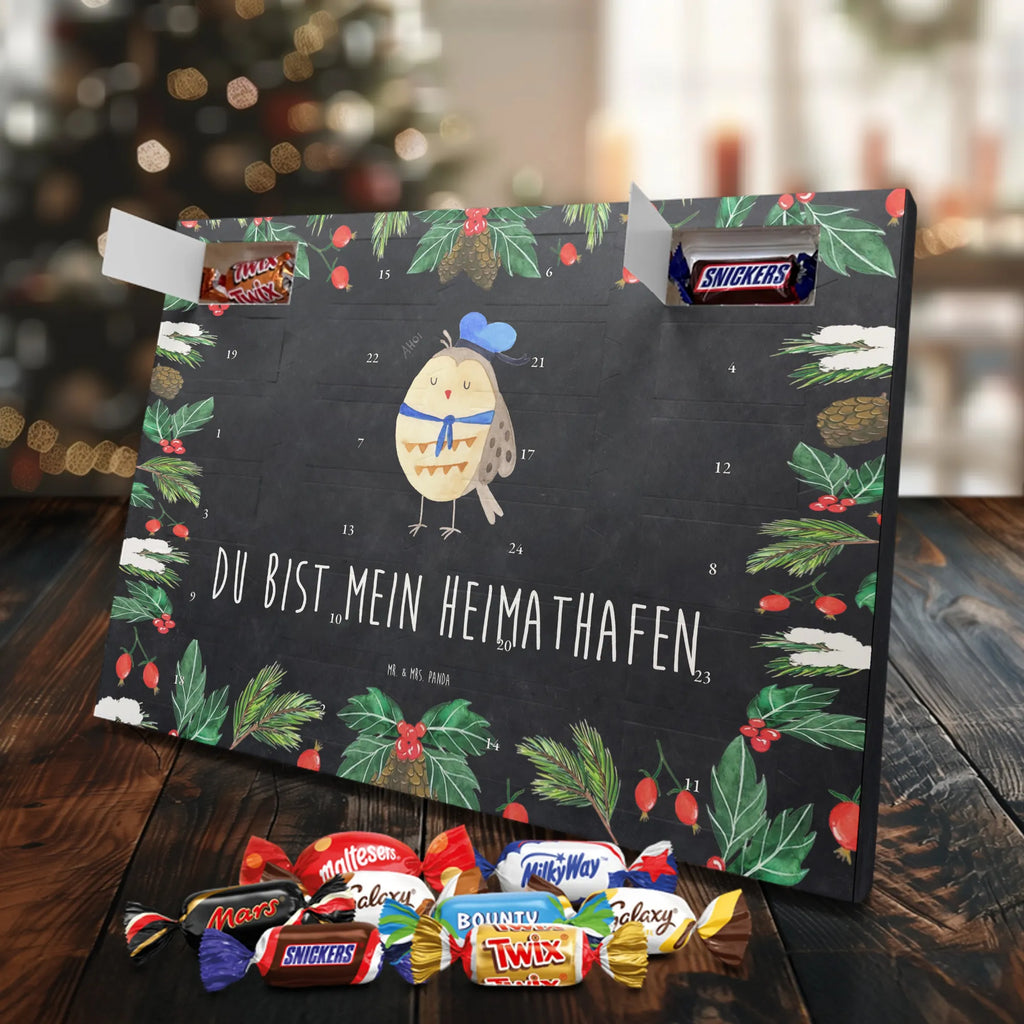 Chocolate advent calendar Owl sailor illustrated, nocturnal, romantic gift, gift ideas, birthday present, forest animal, bird, owl decor, Owl saying, Pun funny, Girlfriend, Marriage, Home port, Mariner, Wedding anniversary gift, Sailor, Owl decoration