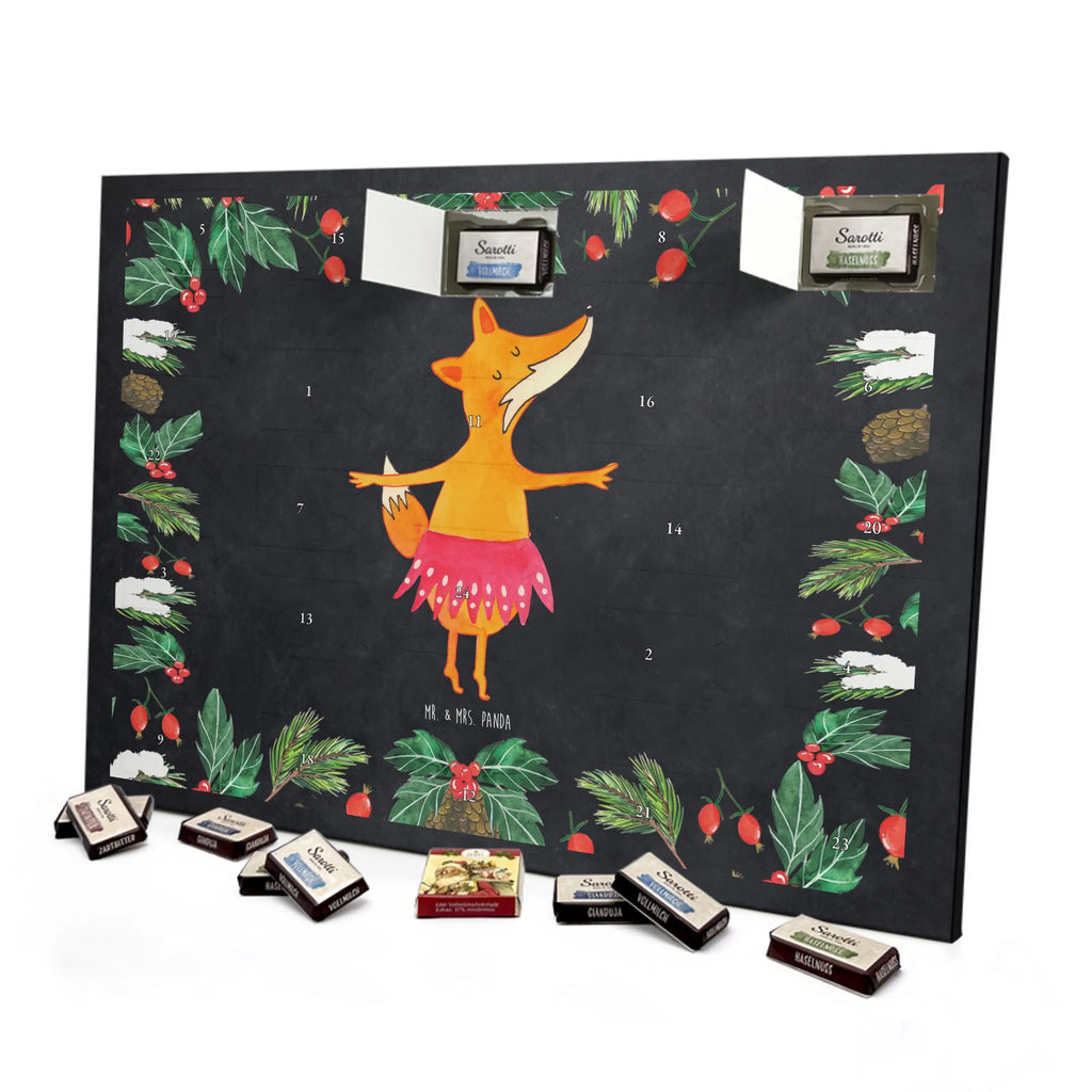 Chocolate advent calendar Fox ballerina forest wildlife, clever as a fox, foxes, animal lover, dancer, fox saying, invitation, dancing, birthday, ballet, vixen