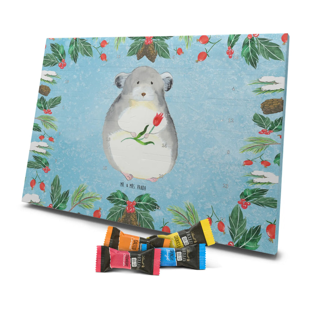 Chocolate advent calendar chinchilla flower gift ideas, gifts, small animals, good mood, cute, funny sayings, cute animal motives, hand drawn, special gifts, card, animal lover, grief, office life, heartache, being sad