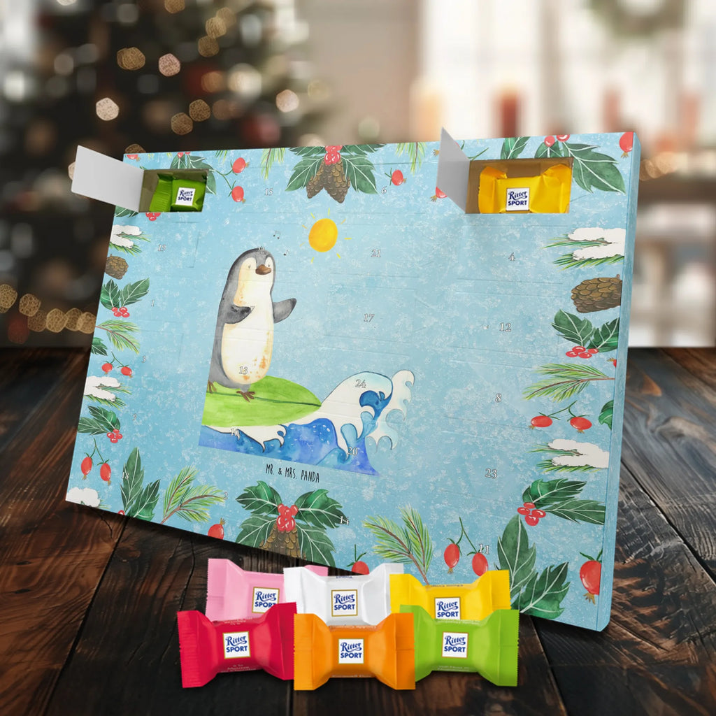 Chocolate advent calendar Penguin surfer North Pole, Penguins, waves, surfing, wave riding, holidays, penguins, surfers
