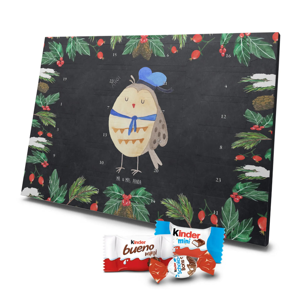 Chocolate advent calendar Owl sailor illustrated, nocturnal, romantic gift, gift ideas, birthday present, forest animal, bird, owl decor, Owl saying, Pun funny, Girlfriend, Marriage, Home port, Mariner, Wedding anniversary gift, Sailor, Owl decoration