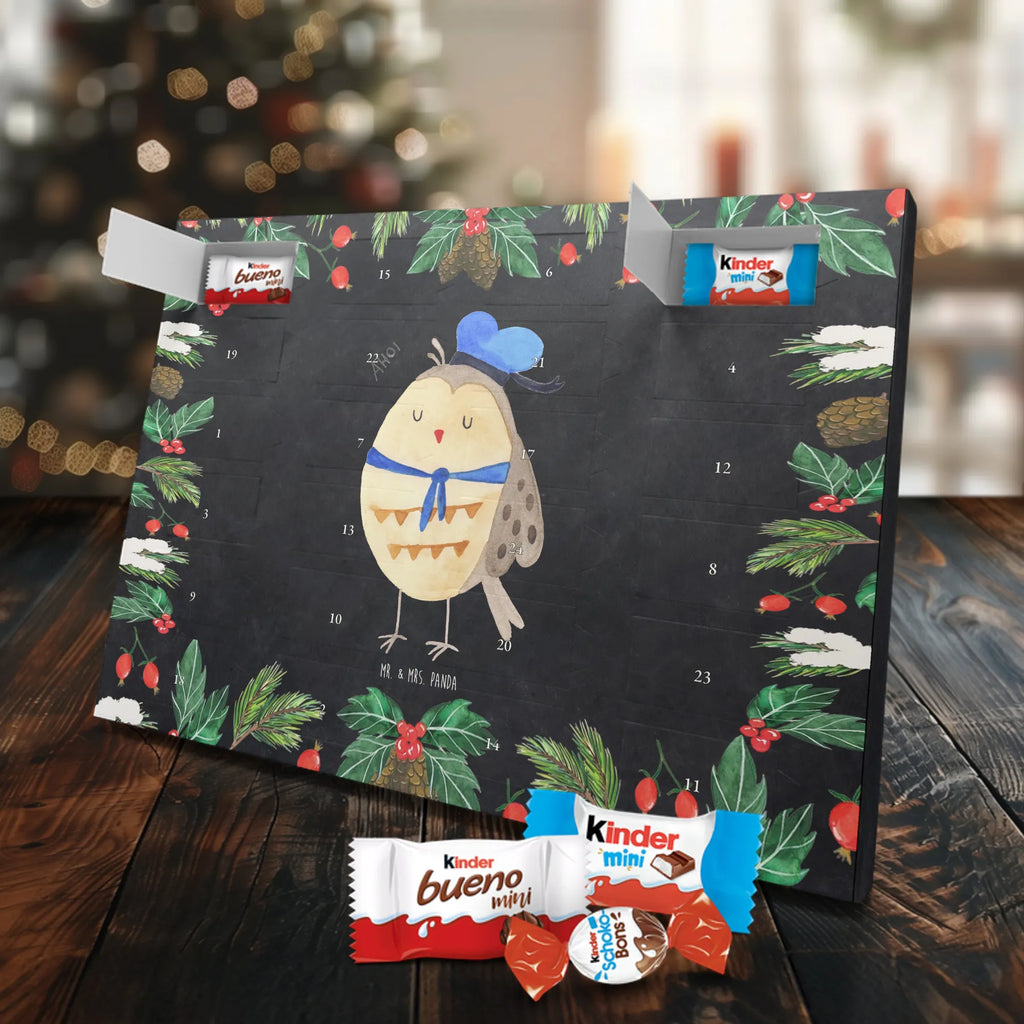 Chocolate advent calendar Owl sailor illustrated, nocturnal, romantic gift, gift ideas, birthday present, forest animal, bird, owl decor, Owl saying, Pun funny, Girlfriend, Marriage, Home port, Mariner, Wedding anniversary gift, Sailor, Owl decoration