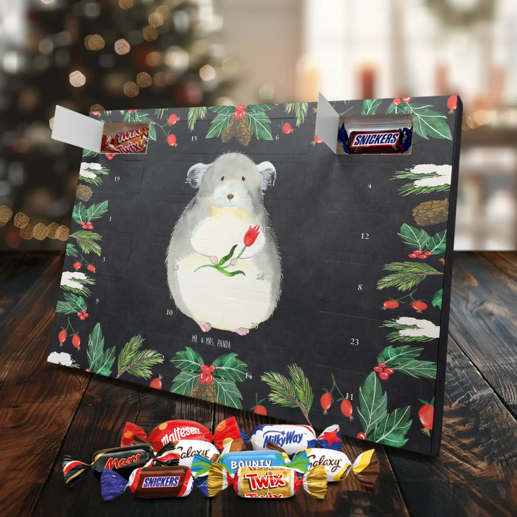 Chocolate advent calendar chinchilla flower gift ideas, gifts, small animals, good mood, cute, funny sayings, cute animal motives, hand drawn, special gifts, card, animal lover, grief, office life, heartache, being sad