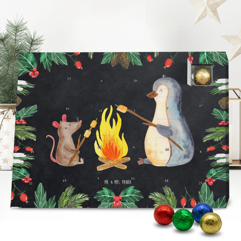 Chocolate advent calendar Penguin campfire North Pole, Penguins, mouse, penguins, everyday office life, new start, life motto, fire, work, campfire, life motivation