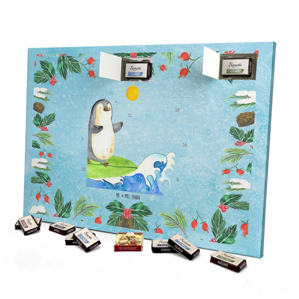 Chocolate advent calendar Penguin surfer North Pole, Penguins, waves, surfing, wave riding, holidays, penguins, surfers