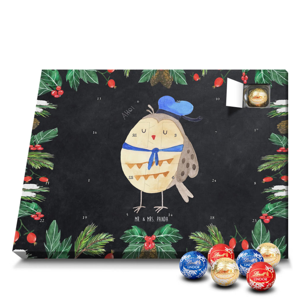 Chocolate advent calendar Owl sailor illustrated, nocturnal, romantic gift, gift ideas, birthday present, forest animal, bird, owl decor, Owl saying, Pun funny, Girlfriend, Marriage, Home port, Mariner, Wedding anniversary gift, Sailor, Owl decoration