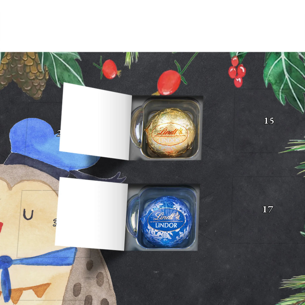 Chocolate advent calendar Owl sailor illustrated, nocturnal, romantic gift, gift ideas, birthday present, forest animal, bird, owl decor, Owl saying, Pun funny, Girlfriend, Marriage, Home port, Mariner, Wedding anniversary gift, Sailor, Owl decoration