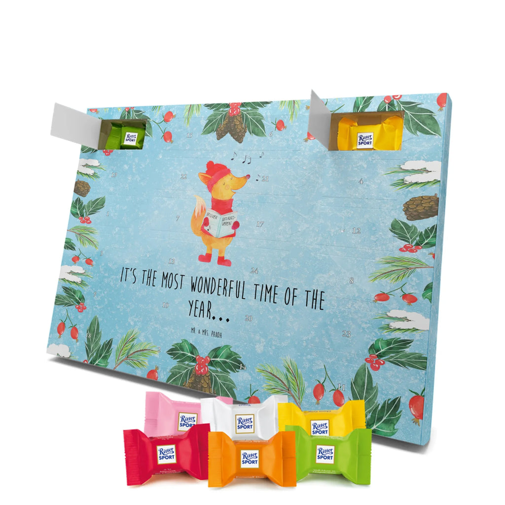 Chocolate advent calendar Fox Singer Christmas time, snow