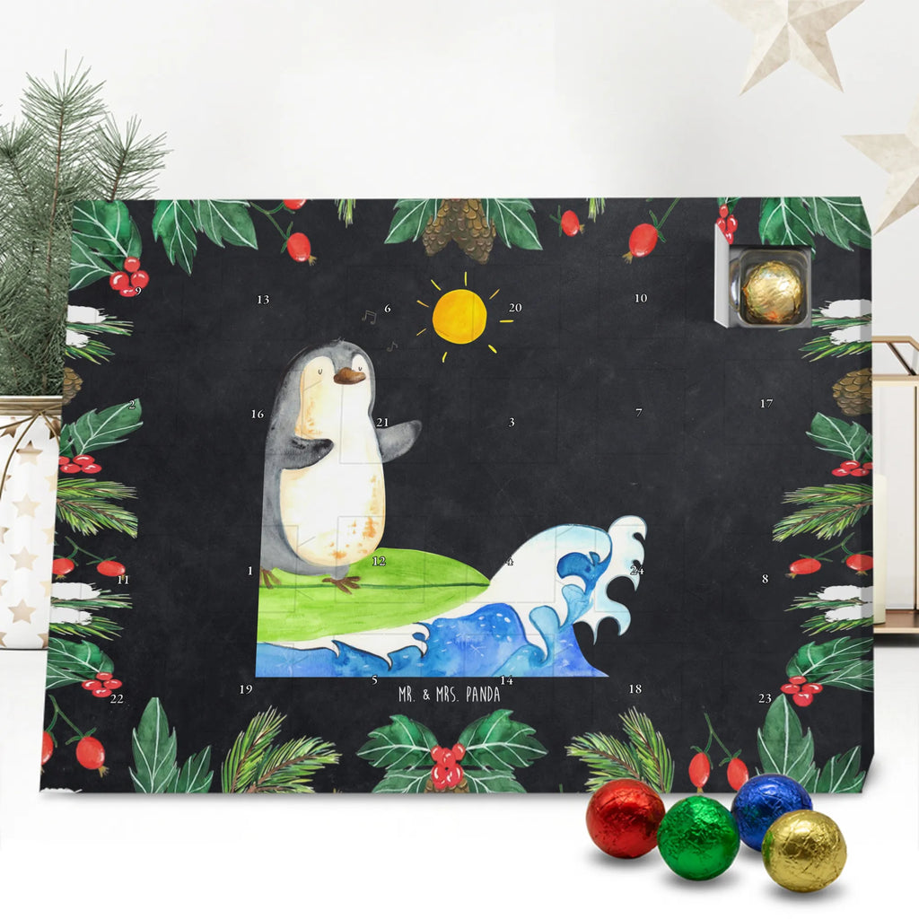 Chocolate advent calendar Penguin surfer North Pole, Penguins, waves, surfing, wave riding, holidays, penguins, surfers