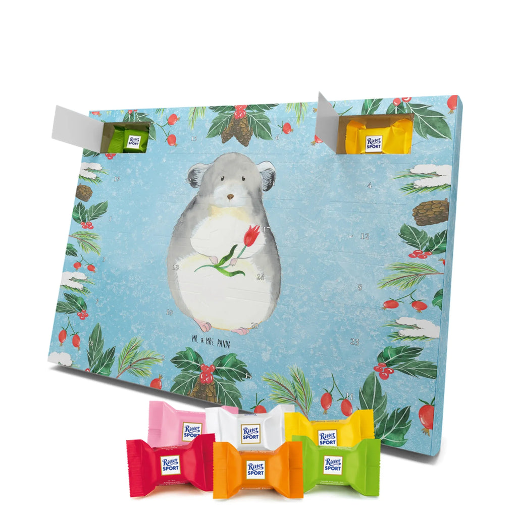 Chocolate advent calendar chinchilla flower gift ideas, gifts, small animals, good mood, cute, funny sayings, cute animal motives, hand drawn, special gifts, card, animal lover, grief, office life, heartache, being sad