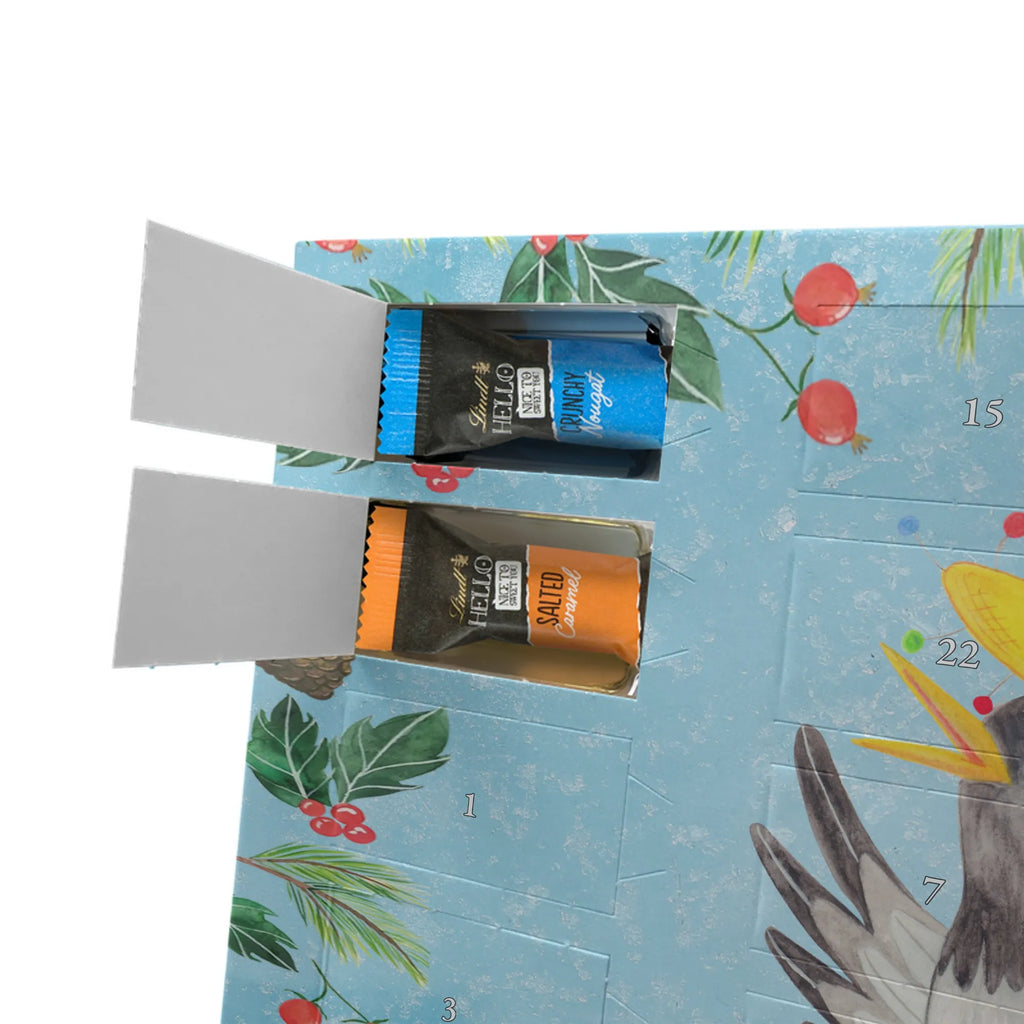 Chocolate advent calendar Crow sombrero gift ideas, gifts, small animals, good mood, cute, funny sayings, cute animal motives, hand drawn, special gifts, card, animal lover, Saying positive, Raven, Birds, Bird, Be happy, Magpie, Happiness Saying