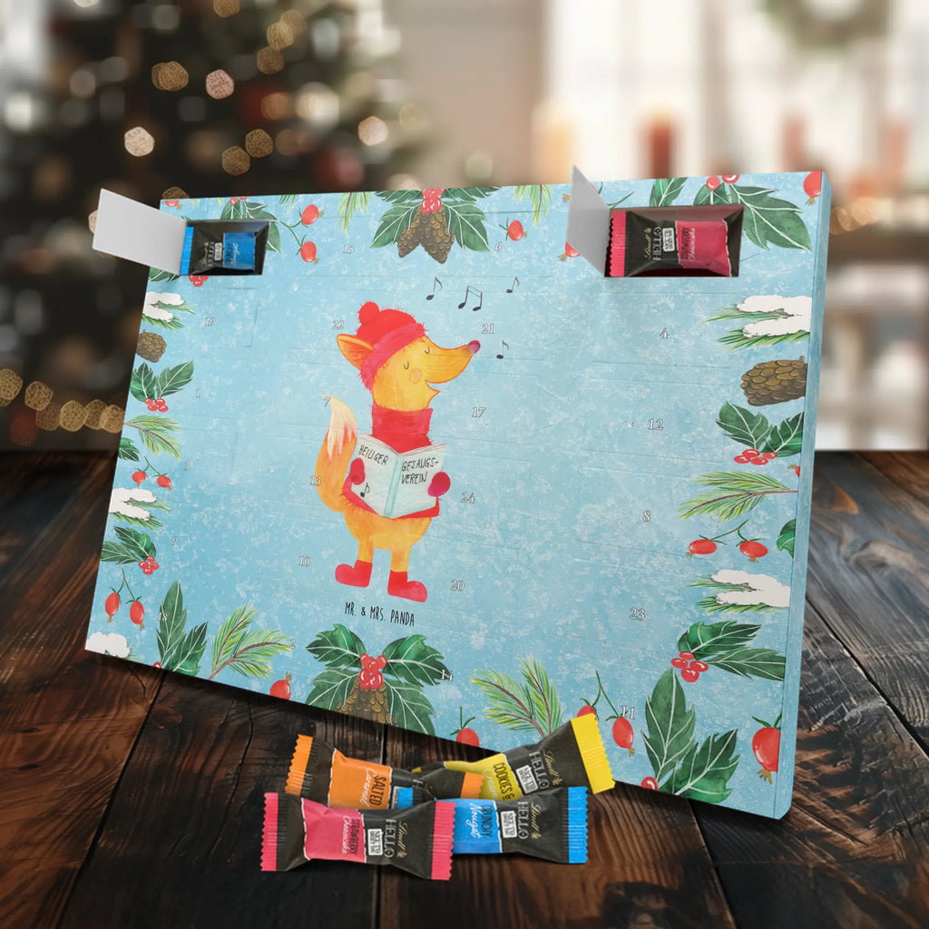Chocolate advent calendar Fox Singer Christmas time, snow