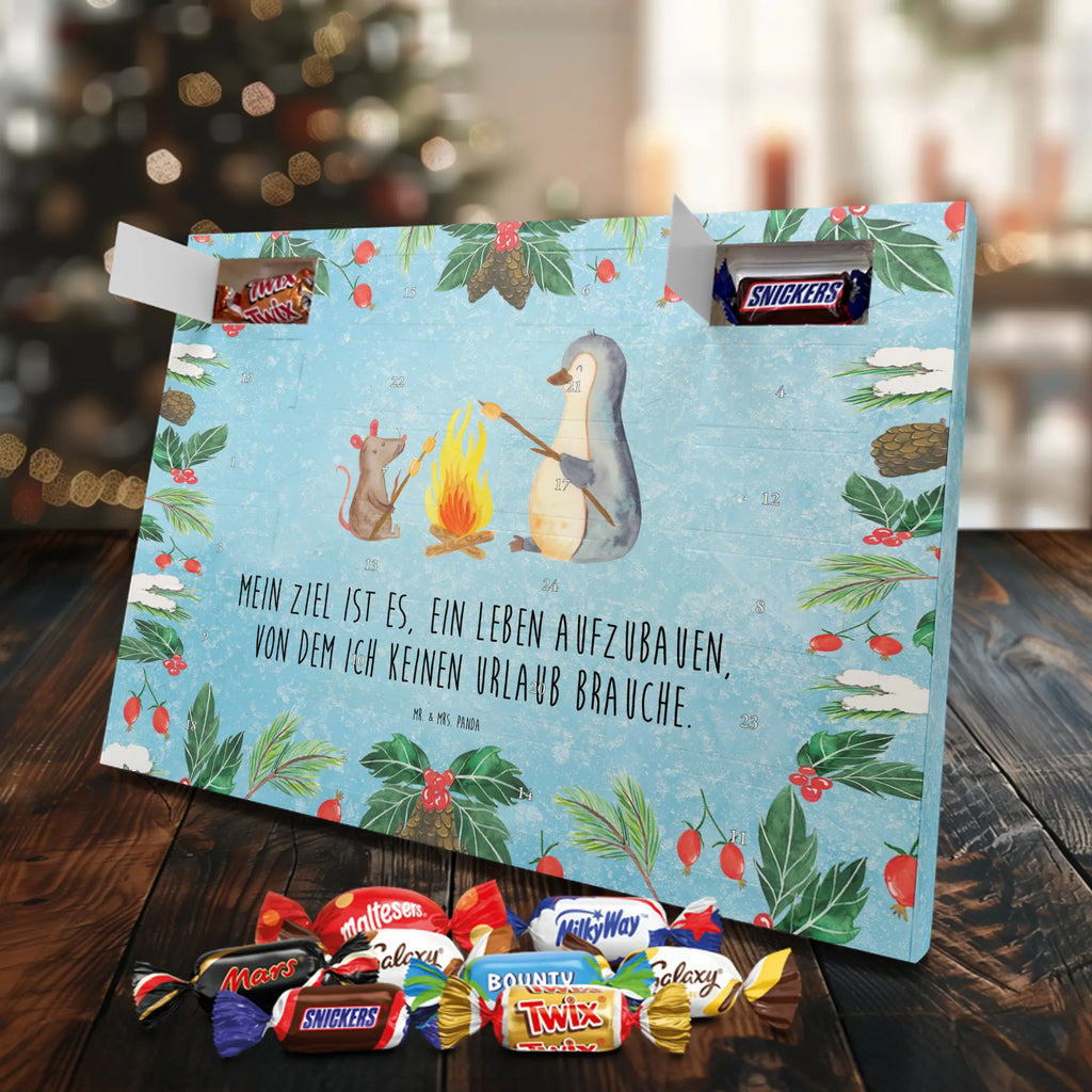 Chocolate advent calendar Penguin campfire North Pole, Penguins, mouse, penguins, everyday office life, new start, life motto, fire, work, campfire, life motivation