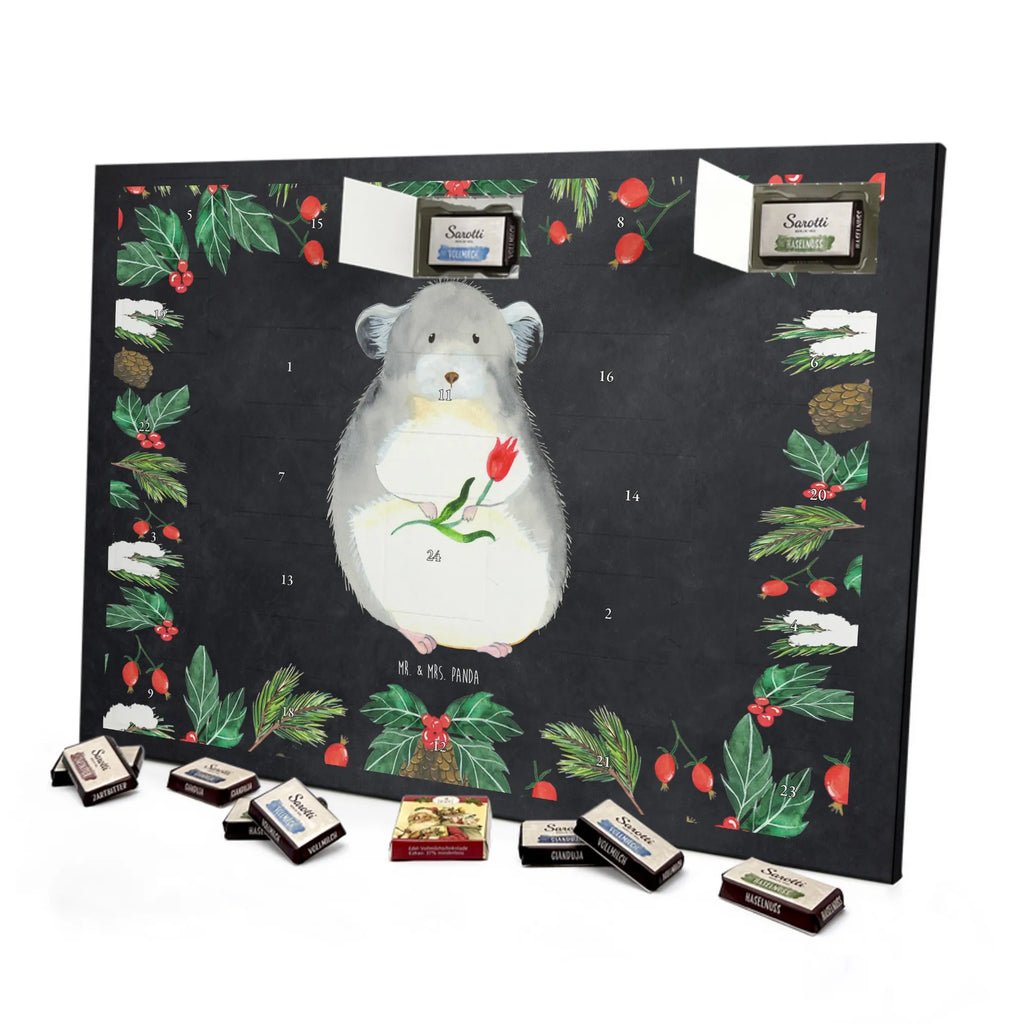 Chocolate advent calendar chinchilla flower gift ideas, gifts, small animals, good mood, cute, funny sayings, cute animal motives, hand drawn, special gifts, card, animal lover, grief, office life, heartache, being sad