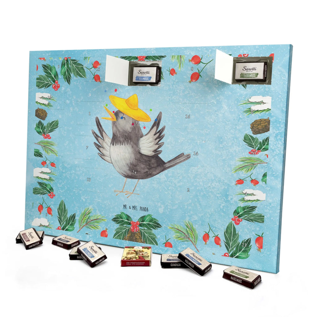 Chocolate advent calendar Crow sombrero gift ideas, gifts, small animals, good mood, cute, funny sayings, cute animal motives, hand drawn, special gifts, card, animal lover, Saying positive, Raven, Birds, Bird, Be happy, Magpie, Happiness Saying