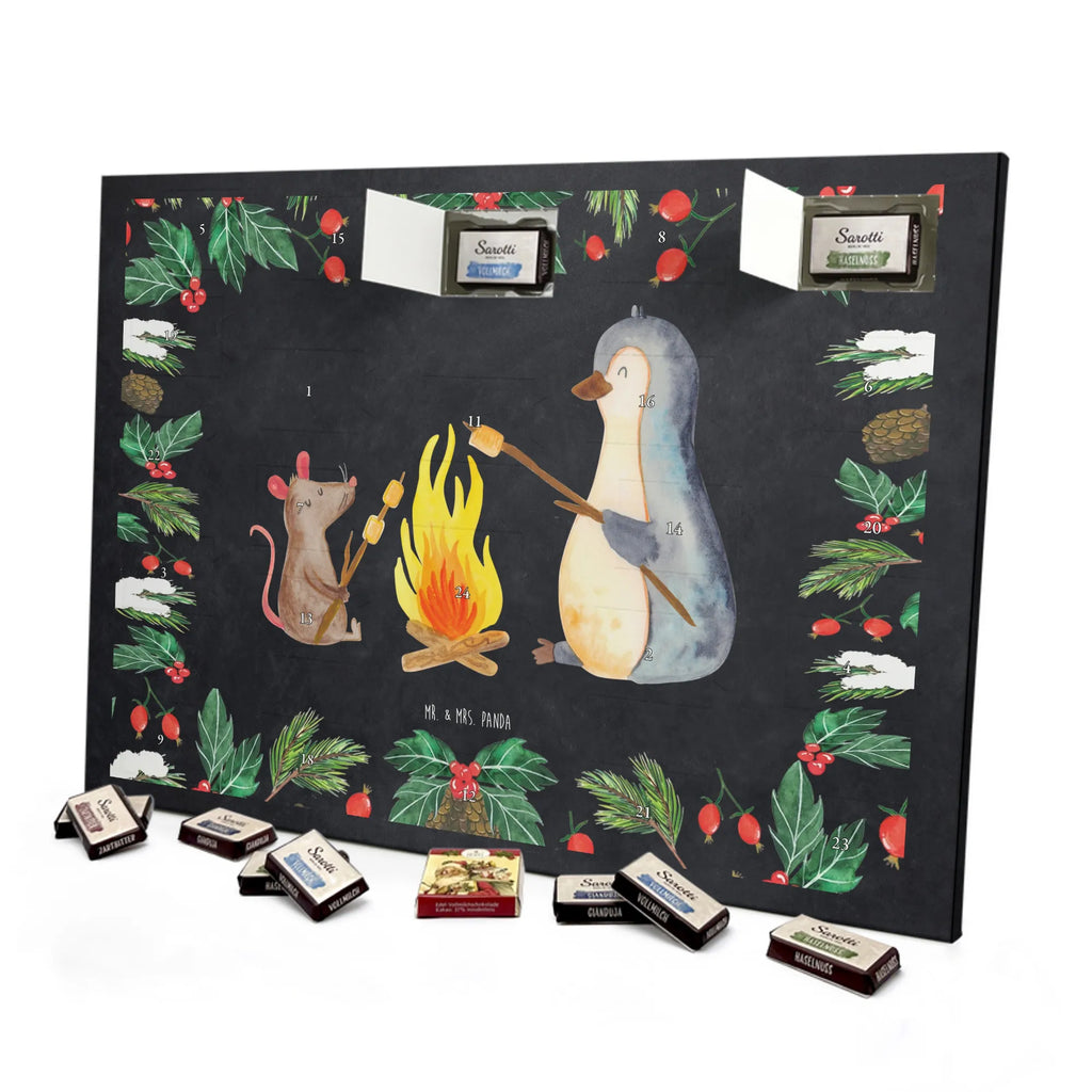 Chocolate advent calendar Penguin campfire North Pole, Penguins, mouse, penguins, everyday office life, new start, life motto, fire, work, campfire, life motivation