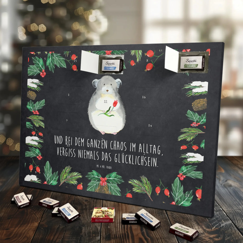 Chocolate advent calendar chinchilla flower gift ideas, gifts, small animals, good mood, cute, funny sayings, cute animal motives, hand drawn, special gifts, card, animal lover, grief, office life, heartache, being sad
