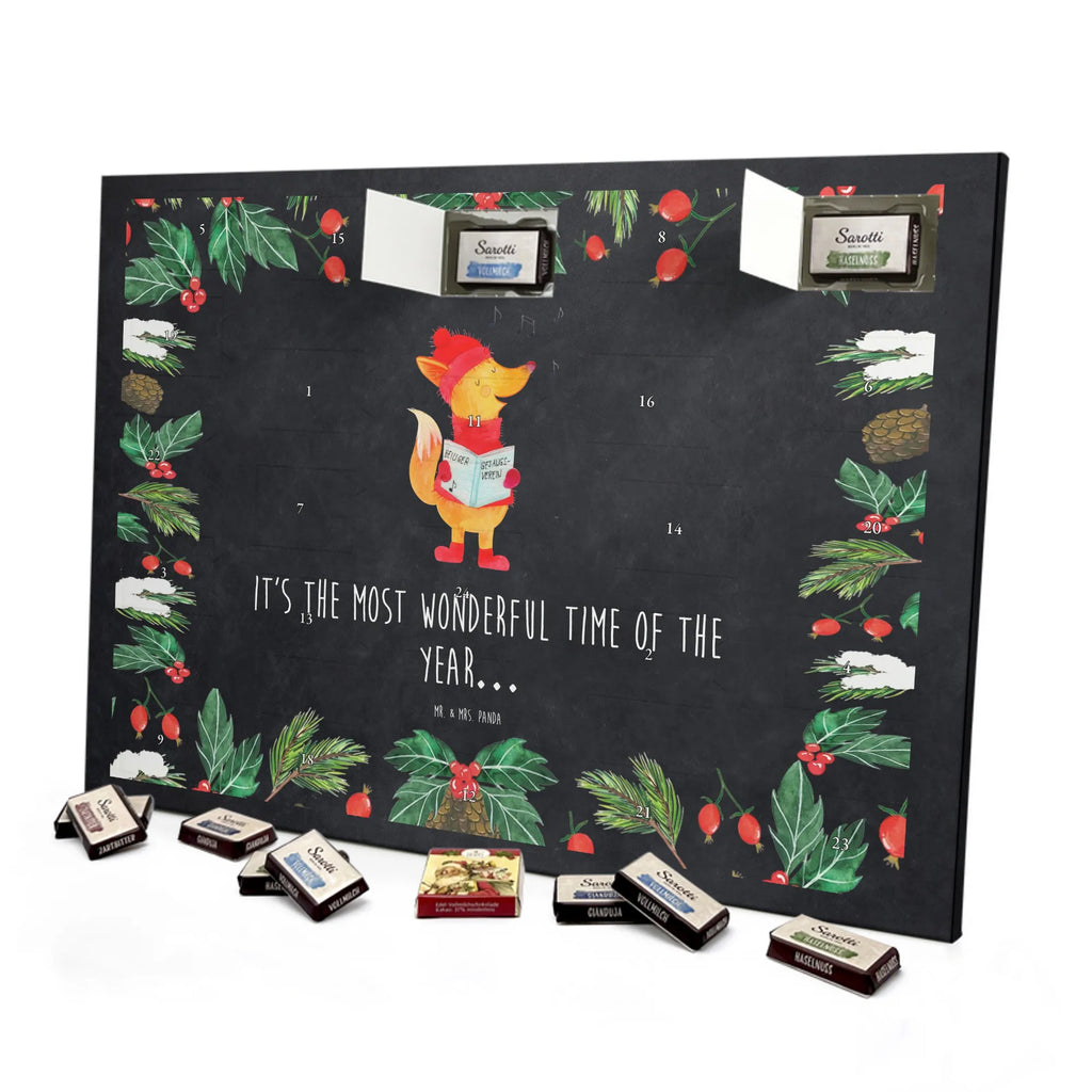 Chocolate advent calendar Fox Singer Christmas time, snow