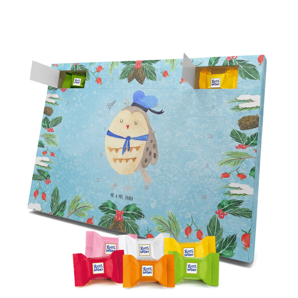 Chocolate advent calendar Owl sailor illustrated, nocturnal, romantic gift, gift ideas, birthday present, forest animal, bird, owl decor, Owl saying, Pun funny, Girlfriend, Marriage, Home port, Mariner, Wedding anniversary gift, Sailor, Owl decoration