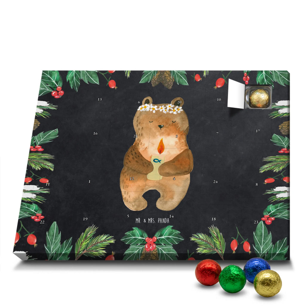 Chocolate advent calendar bear communion cuddly toy, teddy bear, God's blessing, catholic, baptismal candle, communion
