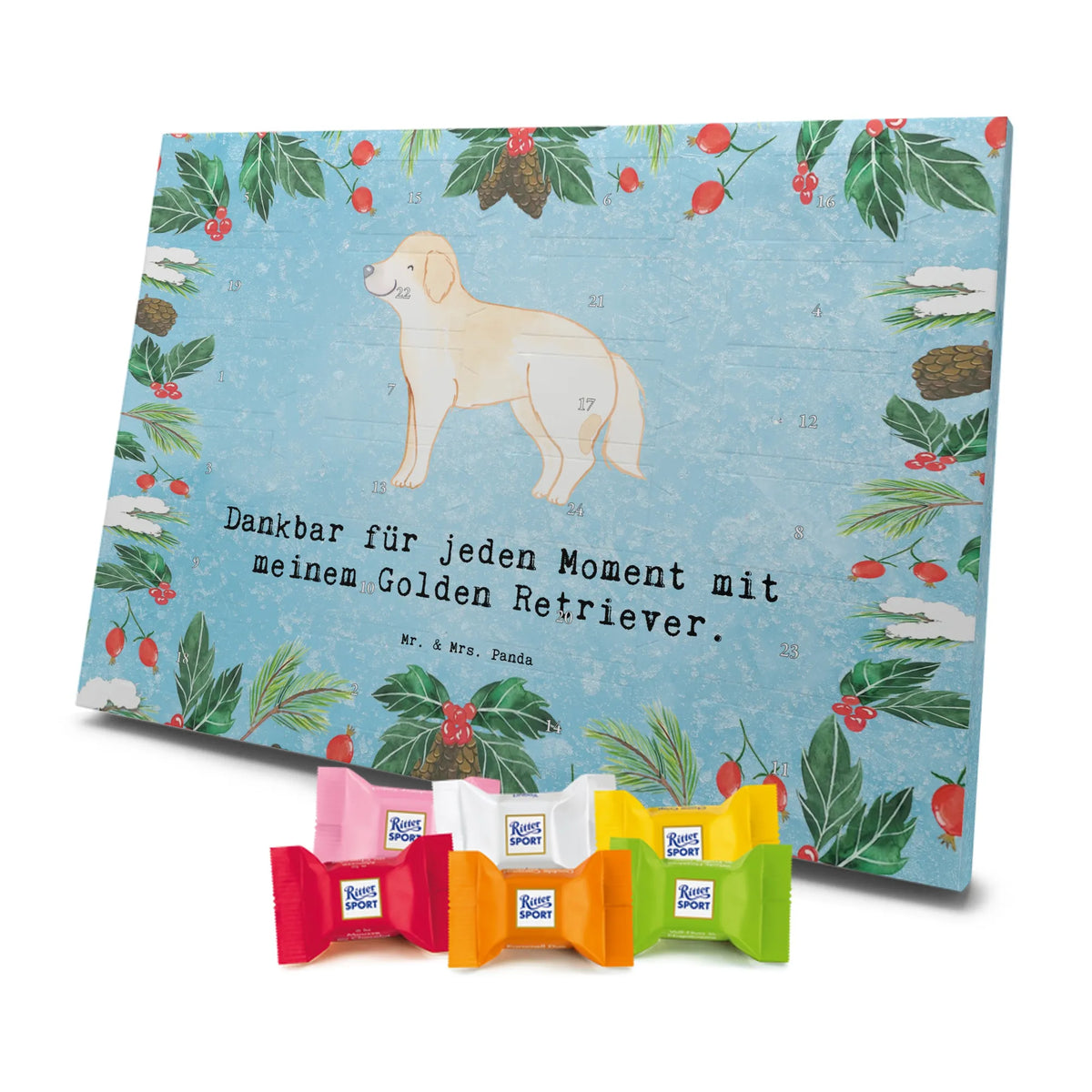 Chocolate advent calendar Golden Retriever moment giving, animal lover, dog breed, purebred dog, dog owner, puppy, gift