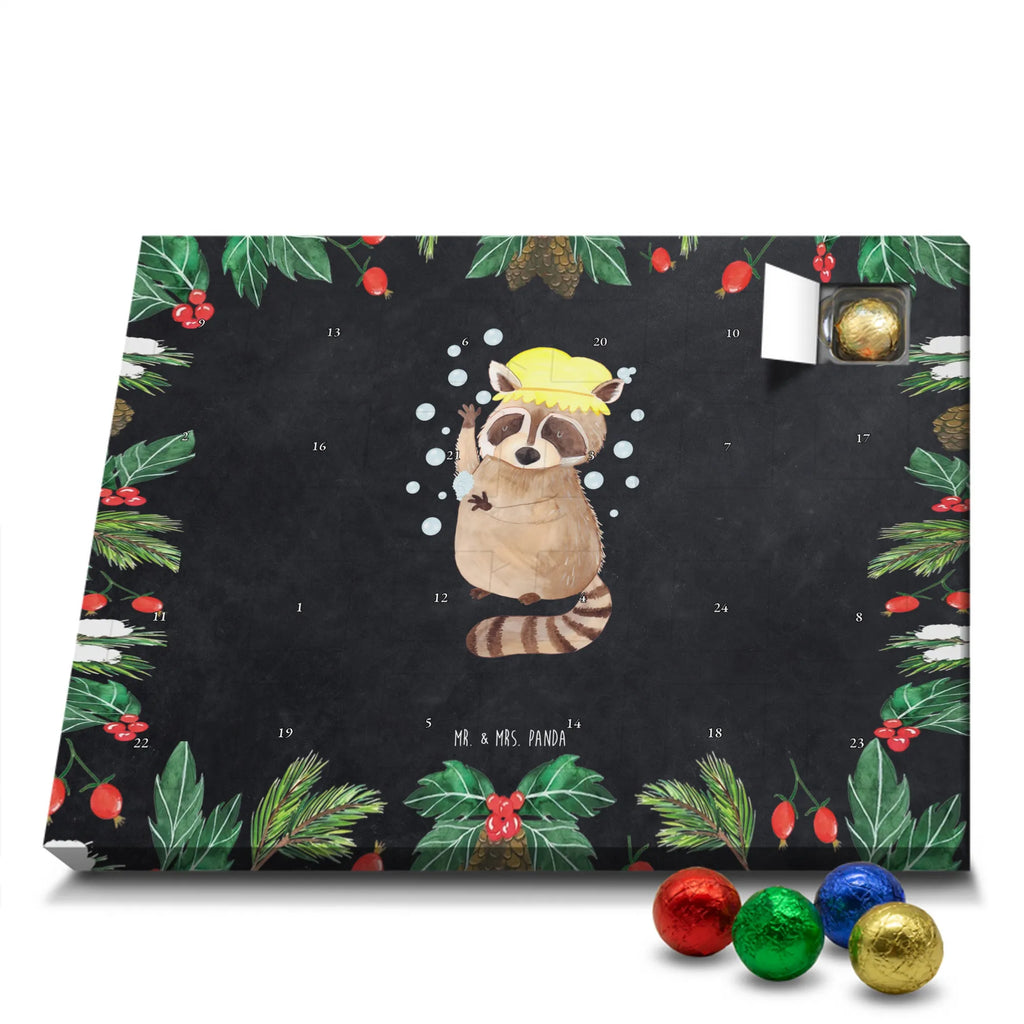 Chocolate advent calendar Raccoon gift ideas, gifts, small animals, good mood, cute, funny sayings, cute animal motives, hand drawn, special gifts, card, animal lover, raccoon, soap bubbles, wash, daydreaming