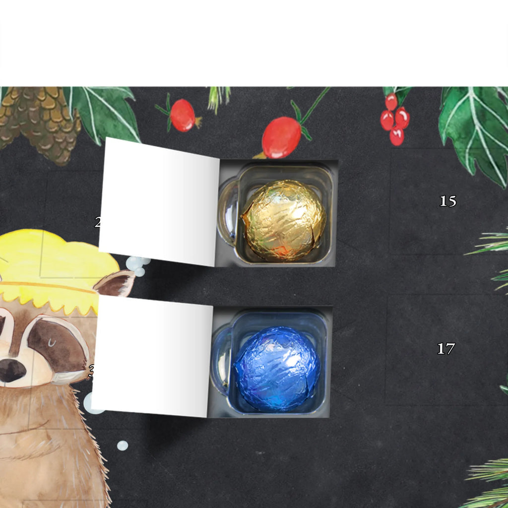 Chocolate advent calendar Raccoon gift ideas, gifts, small animals, good mood, cute, funny sayings, cute animal motives, hand drawn, special gifts, card, animal lover, raccoon, soap bubbles, wash, daydreaming