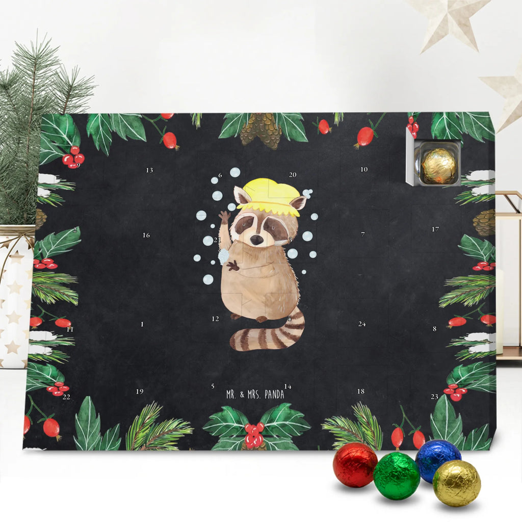 Chocolate advent calendar Raccoon gift ideas, gifts, small animals, good mood, cute, funny sayings, cute animal motives, hand drawn, special gifts, card, animal lover, raccoon, soap bubbles, wash, daydreaming