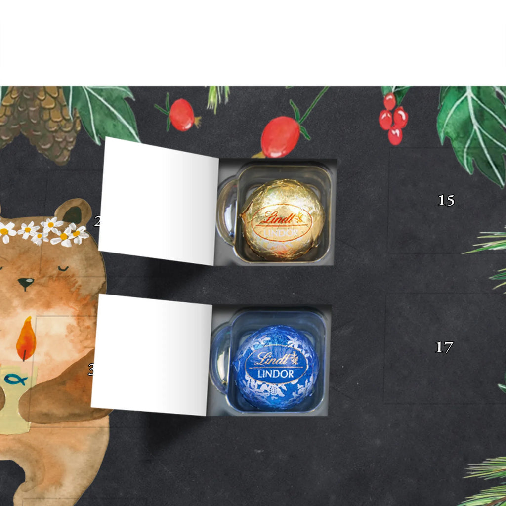 Chocolate advent calendar bear communion cuddly toy, teddy bear, God's blessing, catholic, baptismal candle, communion