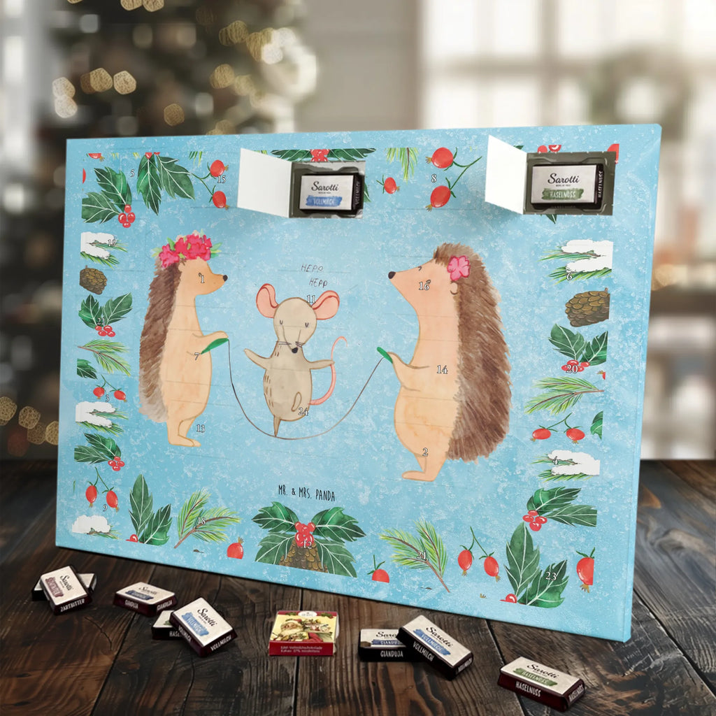 Chocolate advent calendar Hedgehog skipping gift ideas, gifts, small animals, good mood, cute, funny sayings, cute animal motives, hand drawn, special gifts, card, animal lover, children, rope skipping, mouse
