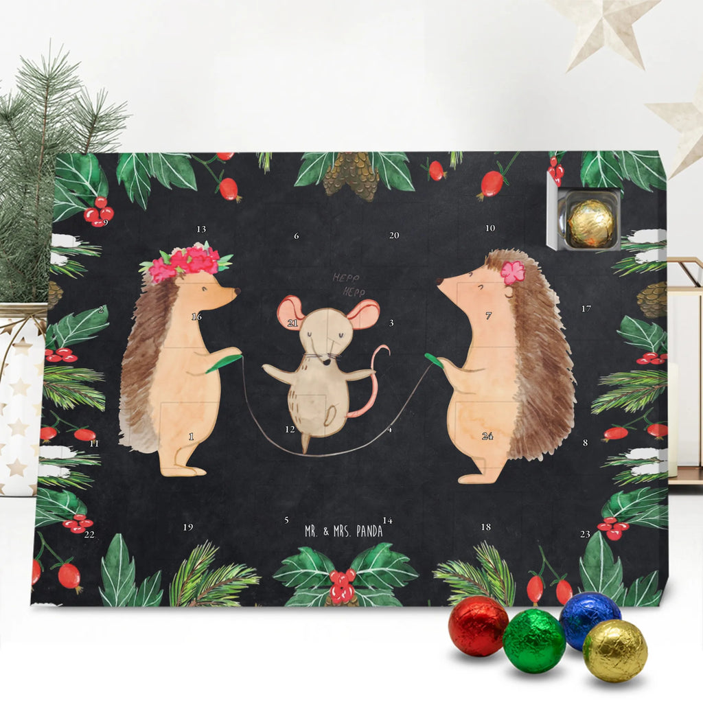 Chocolate advent calendar Hedgehog skipping gift ideas, gifts, small animals, good mood, cute, funny sayings, cute animal motives, hand drawn, special gifts, card, animal lover, children, rope skipping, mouse