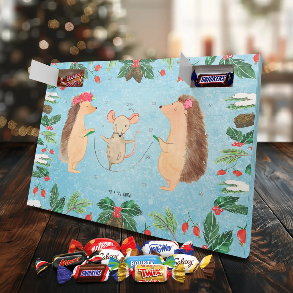 Chocolate advent calendar Hedgehog skipping gift ideas, gifts, small animals, good mood, cute, funny sayings, cute animal motives, hand drawn, special gifts, card, animal lover, children, rope skipping, mouse