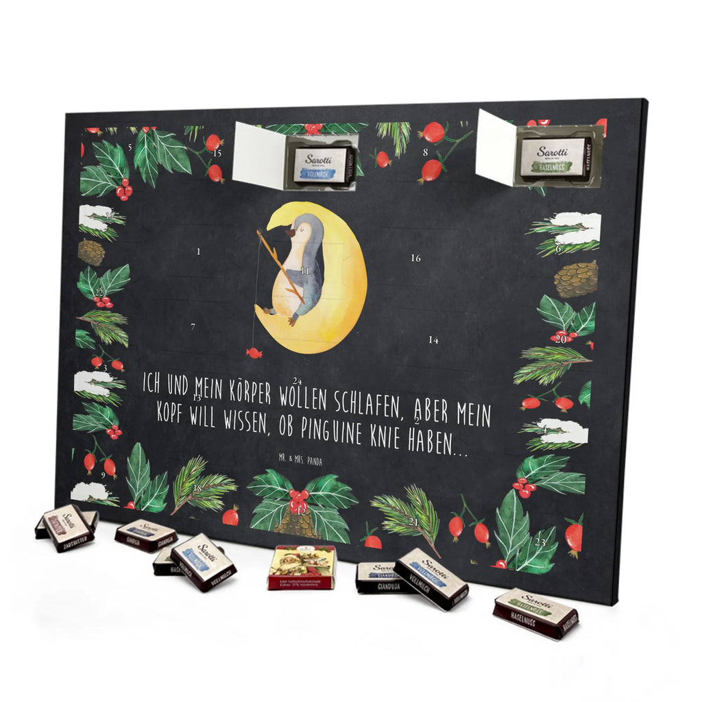 Chocolate advent calendar Penguin moon North Pole, Penguins, bedroom, night's rest, falling asleep, insomnia, guest room, sleep, penguins, saying