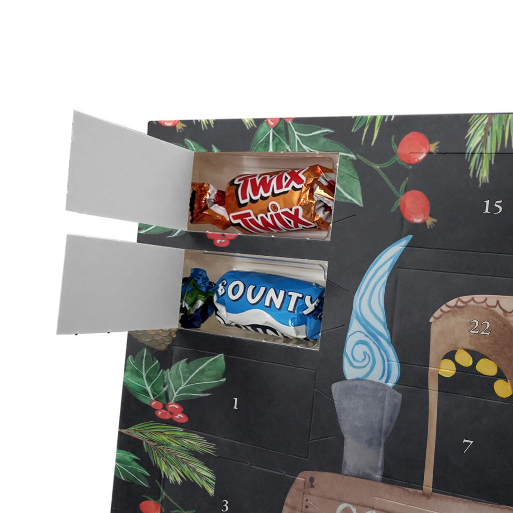 Chocolate advent calendar hedgehog Chestnuts Christmas time, snow