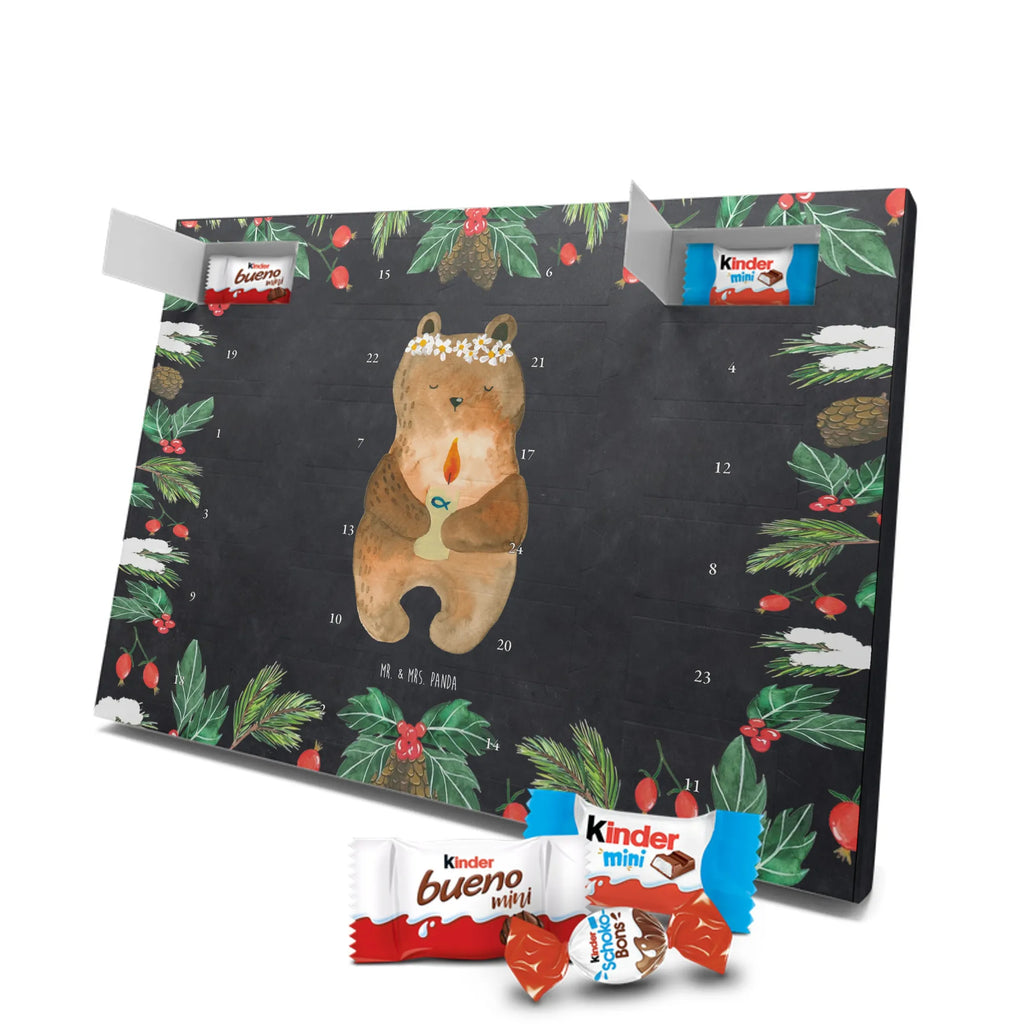 Chocolate advent calendar bear communion cuddly toy, teddy bear, God's blessing, catholic, baptismal candle, communion