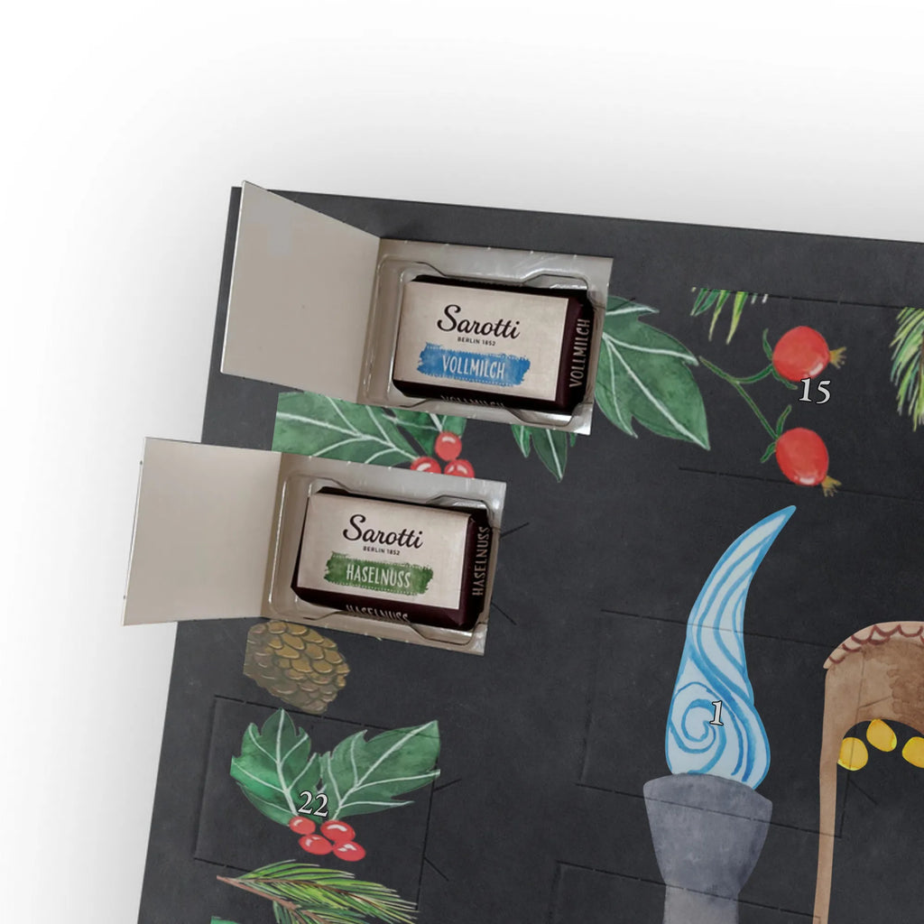 Chocolate advent calendar hedgehog Chestnuts Christmas time, snow