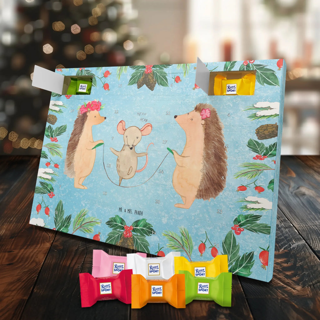 Chocolate advent calendar Hedgehog skipping gift ideas, gifts, small animals, good mood, cute, funny sayings, cute animal motives, hand drawn, special gifts, card, animal lover, children, rope skipping, mouse