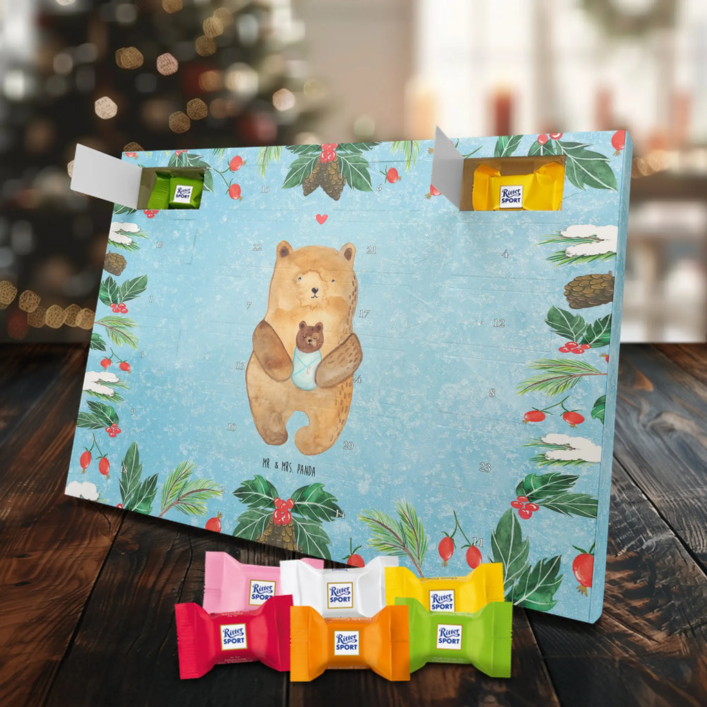 Chocolate advent calendar bear infant cuddly toy, teddy bear, baptized child, congratulations, baptism, nephew, grandson, parents, mother, niece, grandchild, birth, birthday