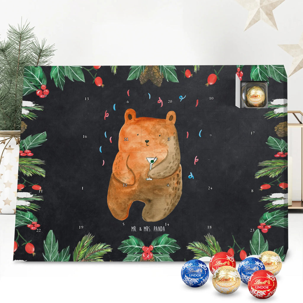 Chocolate advent calendar bear party cuddly toy, teddy bear, Bring a present, Partying, Good mood, Birthday present, Celebrate, Present, Birthday