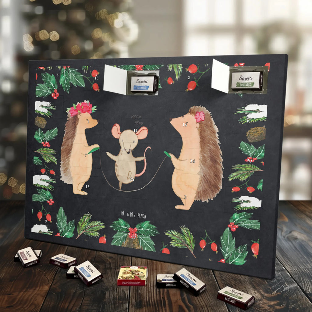Chocolate advent calendar Hedgehog skipping gift ideas, gifts, small animals, good mood, cute, funny sayings, cute animal motives, hand drawn, special gifts, card, animal lover, children, rope skipping, mouse