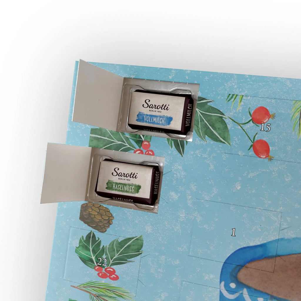 Chocolate advent calendar Coffee Cup gift ideas, gifts, small animals, good mood, cute, funny sayings, cute animal motives, hand drawn, special gifts, card, animal lover, pleasure, taste, cup