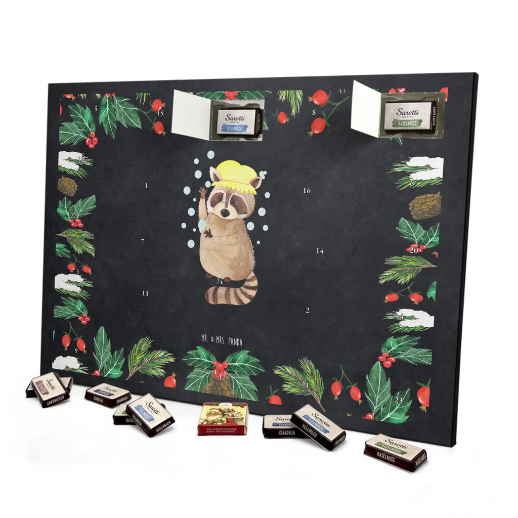 Chocolate advent calendar Raccoon gift ideas, gifts, small animals, good mood, cute, funny sayings, cute animal motives, hand drawn, special gifts, card, animal lover, raccoon, soap bubbles, wash, daydreaming