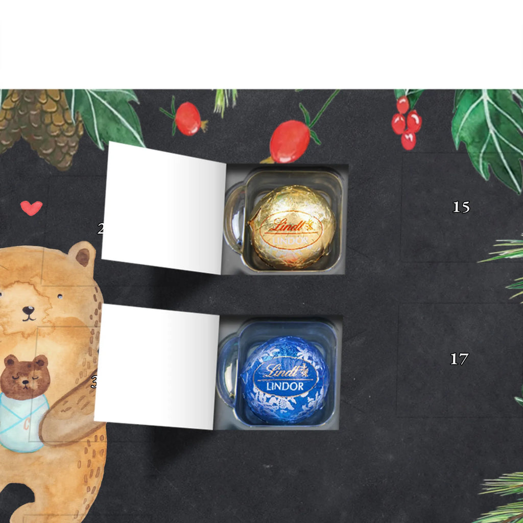 Chocolate advent calendar bear infant cuddly toy, teddy bear, baptized child, congratulations, baptism, nephew, grandson, parents, mother, niece, grandchild, birth, birthday