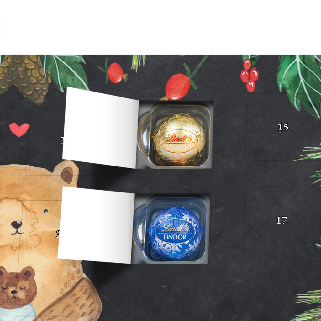 Chocolate advent calendar bear infant cuddly toy, teddy bear, baptized child, congratulations, baptism, nephew, grandson, parents, mother, niece, grandchild, birth, birthday