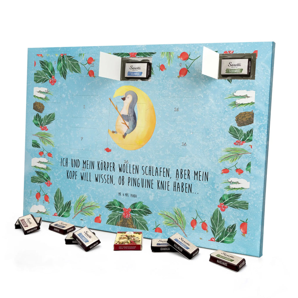 Chocolate advent calendar Penguin moon North Pole, Penguins, bedroom, night's rest, falling asleep, insomnia, guest room, sleep, penguins, saying
