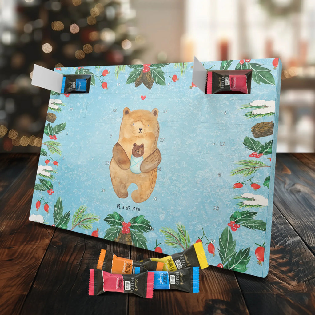 Chocolate advent calendar bear infant cuddly toy, teddy bear, baptized child, congratulations, baptism, nephew, grandson, parents, mother, niece, grandchild, birth, birthday