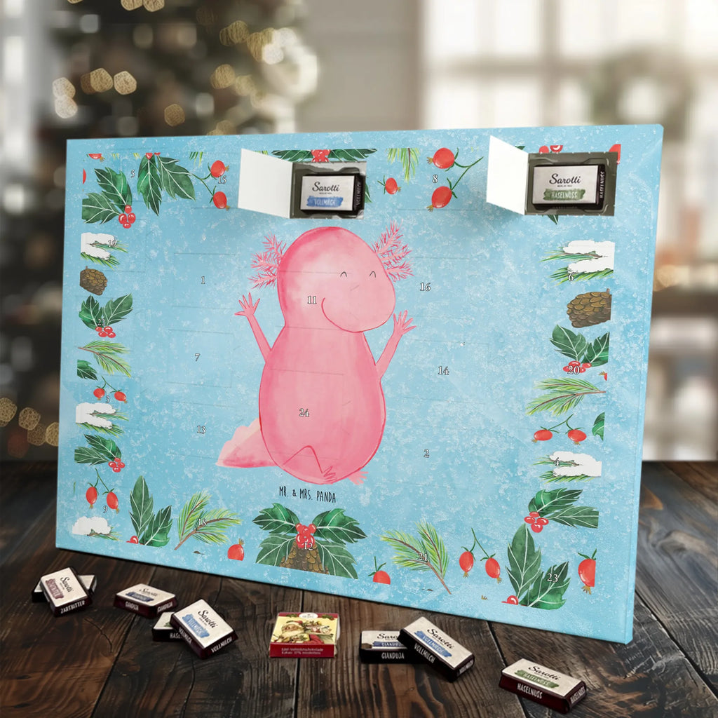 Chocolate advent calendar axolotl Hooray Mexican walking fish, Axelotl, marine animals, salamander, tail, amphibian, joy, satisfaction, cheerful, fun