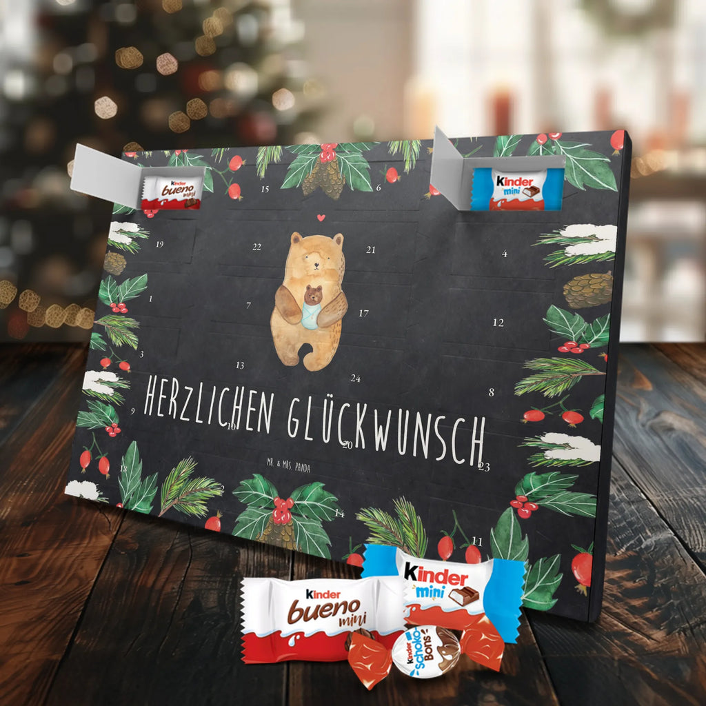 Chocolate advent calendar bear infant cuddly toy, teddy bear, baptized child, congratulations, baptism, nephew, grandson, parents, mother, niece, grandchild, birth, birthday